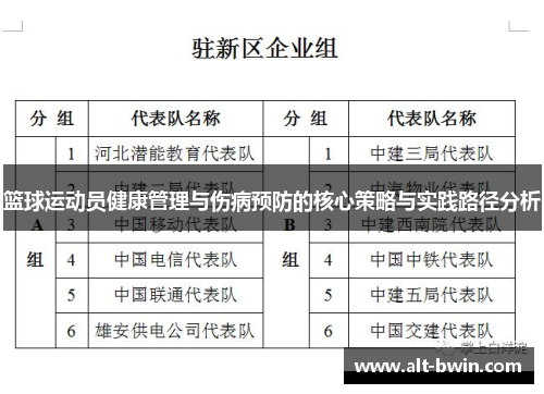 篮球运动员健康管理与伤病预防的核心策略与实践路径分析